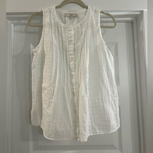Loft button up sleeveless blouse